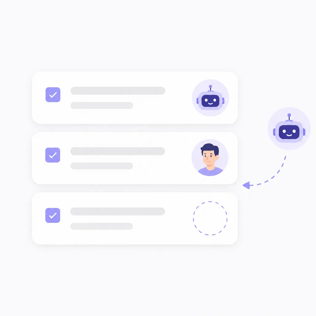 Task cards with an AI employee assigned as the owner
