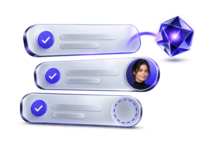Task cards with an AI employee assigned as the owner